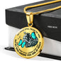 SP0509002 My Mind Still Talks To You Turquoise Butterflies Broken Heart Luxury Necklace with Back Engraving