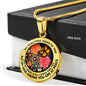 AG2908036 My Mind Still Talks To You Orange Monarch Butterflies Flower Luxury Necklace with Back Engraving