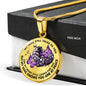 SP0509010 My Mind Still Talks To You Purple Butterflies Broken Heart Luxury Necklace with Back Engraving