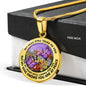 AG2508036 My Mind Still Talks To You Purple Butterflies Flower Luxury Necklace with Back Engraving