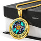 AG2808005 My Mind Still Talks To You Turquoise Butterflies Flower Luxury Necklace with Back Engraving