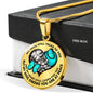 SP0109030 My Mind Still Talks To You Turquoise Butterflies Broken Heart Luxury Necklace with Back Engraving