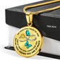 JL1507001 My Mind Still Talks To You Turquoise Butterflies Gold One Paw Luxury Necklace with Back Engraving