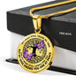 AG0608048 My Mind Still Talks To You Purple Butterflies Black Celtic Knot Tree Of Life Luxury Necklace with Back Engraving