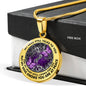 AG2208021 My Mind Still Talks To You Purple Butterflies Silver Tree Of Life Luxury Necklace with Back Engraving