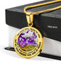 AG2508030 My Mind Still Talks To You Purple Butterflies Flower Luxury Necklace with Back Engraving