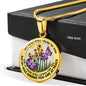 AG2508024 My Mind Still Talks To You Purple Butterflies Flower Luxury Necklace with Back Engraving
