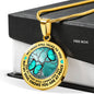 AG1308026 My Mind Still Talks To You Turquoise Butterflies Tree Of Life Luxury Necklace with Back Engraving