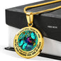 AG2608010 My Mind Still Talks To You Turquoise Butterflies Flower Luxury Necklace with Back Engraving