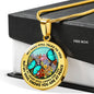 AG2508009 My Mind Still Talks To You Turquoise Butterflies Flower Luxury Necklace with Back Engraving