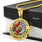 AG2608041 My Mind Still Talks To You Red Cardinals Flower Luxury Necklace with Back Engraving