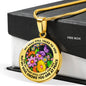 AG2908025 My Mind Still Talks To You Purple Butterflies Flower Luxury Necklace with Back Engraving