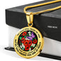 AG2908028 My Mind Still Talks To You Purple Butterflies Flower Luxury Necklace with Back Engraving