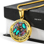 AG2608004 My Mind Still Talks To You Turquoise Butterflies Flower Luxury Necklace with Back Engraving