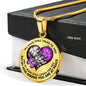 SP0109018 My Mind Still Talks To You Purple Butterflies Broken Heart Luxury Necklace with Back Engraving