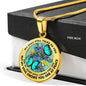 AG2908013 My Mind Still Talks To You Turquoise Butterflies Flower Luxury Necklace with Back Engraving
