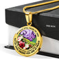 AG2508033 My Mind Still Talks To You Purple Butterflies Flower Luxury Necklace with Back Engraving