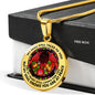 AG2608050 My Mind Still Talks To You Red Cardinals Flower Luxury Necklace with Back Engraving