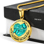 SP0509003 My Mind Still Talks To You Turquoise Butterflies Broken Heart Luxury Necklace with Back Engraving