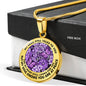 AG2608015 My Mind Still Talks To You Purple Butterflies Flower Luxury Necklace with Back Engraving