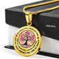 My Mind Still Talks To You Butterfly Orange Pink Circle Tree Of Life PT0045 Luxury Necklace with Back Engraving