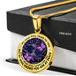 AG2008017 My Mind Still Talks To You Purple Butterflies Tree Of Life Luxury Necklace with Back Engraving
