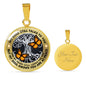 AG2008022 My Mind Still Talks To You Orange Monarch Butterflies Silver Tree Of Life Luxury Necklace with Back Engraving