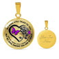 B0708115 My Mind Still Talks To You Purple Butterflies Black Rose And Heart Shape Luxury Necklace with Back Engraving