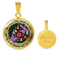 AG2608030 My Mind Still Talks To You Purple Butterflies Flower Luxury Necklace with Back Engraving
