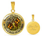 AG1508018 My Mind Still Talks To You Orange Monarch Butterflies Tree Of Life Luxury Necklace with Back Engraving
