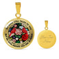 AG2608046 My Mind Still Talks To You Red Cardinals Flower Luxury Necklace with Back Engraving