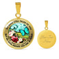 AG2508008 My Mind Still Talks To You Turquoise Butterflies Flower Luxury Necklace with Back Engraving