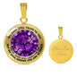 AG2108025 My Mind Still Talks To You Purple Butterflies Tree Of Life Luxury Necklace with Back Engraving
