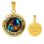 AG2608034 My Mind Still Talks To You Blue Butterflies Flower Luxury Necklace with Back Engraving