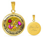 B0706069 My Mind Still Talks To You Pink Butterflies And Tree Of Life Sun And Moon Luxury Necklace with Back Engraving