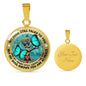 AG2008001 My Mind Still Talks To You Turquoise Butterflies Tree Of Life Luxury Necklace with Back Engraving