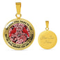 AG2608042 My Mind Still Talks To You Red Cardinals Flower Luxury Necklace with Back Engraving