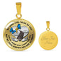 B0713017 My Mind Still Talks To You Blue Butterflies Stair Way To Heaven With Gold Cross Luxury Necklace with Back Engraving