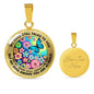 AG2408041 My Mind Still Talks To You Blue Butterflies Flower Luxury Necklace with Back Engraving