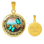 AG2508003 My Mind Still Talks To You Turquoise Butterflies Flower Luxury Necklace with Back Engraving