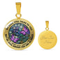 AG2508027 My Mind Still Talks To You Purple Butterflies Flower Luxury Necklace with Back Engraving