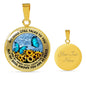 AG2508016 My Mind Still Talks To You Blue Butterflies Flower Luxury Necklace with Back Engraving