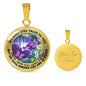 AG2408034 My Mind Still Talks To You Purple Butterflies Flower Luxury Necklace with Back Engraving