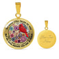 AG2208056 My Mind Still Talks To You Red Cardinals Flower Luxury Necklace with Back Engraving