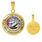 My Mind Still Talks To You Purple And Turquoise Butterflies Moon Tree Of Life SP2209005 Luxury Necklace with Back Engraving