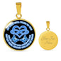 KT0056 My Mind Still Talks To You Blue Butterflies Heart Love Infinity 2 Luxury Necklace with Back Engraving