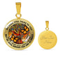 AG2208032 My Mind Still Talks To You Orange Monarch Butterflies Tree Of Life Luxury Necklace with Back Engraving