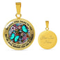 AG2608004 My Mind Still Talks To You Turquoise Butterflies Flower Luxury Necklace with Back Engraving