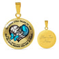 SP0109019 My Mind Still Talks To You Blue Butterflies Broken Heart Luxury Necklace with Back Engraving