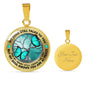 AG1308026 My Mind Still Talks To You Turquoise Butterflies Tree Of Life Luxury Necklace with Back Engraving
